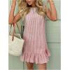 imageSOLY HUX Womens Striped Print Sleeveless Ruffle Tunic Dress Summer Swing Flowy Mini DressesRed and White