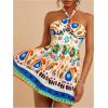imageSOLY HUX Womens Sundress Tropical Print Halter Dress Tie Backless Sleeveless A Line Short Summer DressesMulticoloured Printed