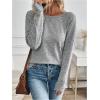 imageSOLY HUX Womens Twist Open Back Tops Cut Out Tee Backless Casual Long Sleeve Round Neck T ShirtPure Grey