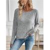 imageSOLY HUX Womens Twist Open Back Tops Cut Out Tee Backless Casual Long Sleeve Round Neck T ShirtPure Grey