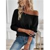 imageSOLY HUX Womens Twist Open Back Tops Cut Out Tee Backless Casual Long Sleeve Round Neck T ShirtSolid Black