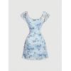 imageSOLY HUX Womens Vintage Floral Dress Summer Cap Sleeve Mini Dresses Going Out Beach Short DressLight Blue