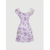 imageSOLY HUX Womens Vintage Floral Dress Summer Cap Sleeve Mini Dresses Going Out Beach Short DressLilac Purple