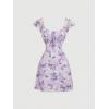 imageSOLY HUX Womens Vintage Floral Dress Summer Cap Sleeve Mini Dresses Going Out Beach Short DressLilac Purple