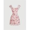 imageSOLY HUX Womens Vintage Floral Dress Summer Cap Sleeve Mini Dresses Going Out Beach Short DressPink Butterfly