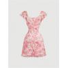 imageSOLY HUX Womens Vintage Floral Dress Summer Cap Sleeve Mini Dresses Going Out Beach Short DressPink Rose