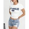 imageSOLY HUX Womens Y2K Graphic Crop Top Short Sleeve Sexy Cute TShirts Tee Crop TopWhite Letter