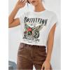 imageSOLY HUX Womens Y2k Vintage Graphic Short Sleeve Tee Tops Crew Neck Crop Tops for Summer Going Out T ShirtsWhite Motocycle