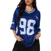 imageSOLY HUX Jersey Shirts for Women Y2k Graphic Number Oversized Tees V Neck Half Sleeve Cute Soccer Streetwear T Shirt TopsRoyal Blue Letter