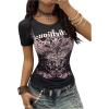 imageSOLY HUX Womens Graphic Tees Y2K Vintage Gothic Tops 2000s Streetwear Shirt Emo Scene Alternative Clothes for WomenBlack Letter