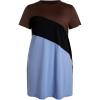 imageSOLY HUX Womens Plus Size Dress Color Block Short Sleeve T Shirt Dress Casual Summer DressesBlue and Brown