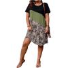 imageSOLY HUX Womens Plus Size Dress Color Block Short Sleeve T Shirt Dress Casual Summer DressesMulti Leopard Print
