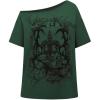 imageSOLY HUX Womens Plus Size Off The Shoulder Tops Graphic Tees Y2K Clothes Casual Short Sleeve Oversized T ShirtsDark Green Graphic