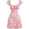 imageSOLY HUX Womens Vintage Floral Dress Summer Cap Sleeve Mini Dresses Going Out Beach Short DressPink Rose