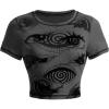 imageSOLY HUX Womens Y2K Graphic Crop Top Short Sleeve Sexy Cute TShirts Tee Crop TopGrey Figure