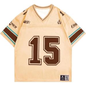 imageSOLY HUX Mens Graphic Jersey TShirts V Neck Racing Print Casual Tees Streetwear Summer Top TshirtApricot Graphic