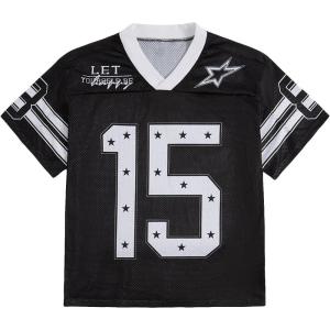 imageSOLY HUX Mens Graphic Jersey TShirts V Neck Racing Print Casual Tees Streetwear Summer Top TshirtBlack and White