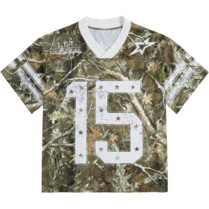 imageSOLY HUX Mens Graphic Jersey TShirts V Neck Racing Print Casual Tees Streetwear Summer Top TshirtGreen Camo