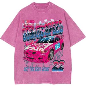 imageSOLY HUX Mens Graphic Print TShirt Vintage Drop Shoulder Short Sleeve Casual Loose Tees Summer OutfitsPink Graphic