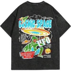 imageSOLY HUX Mens Graphic Tees Y2K Alien T Shirts Vintage Shirts 90s Oversized Streetwear TopsBlack