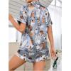 imageSOLY HUX Cute Satin Pajama Sets for Women Preppy Summer Pajamas for Teen Girls 2 Piece Silk Pjs Shorts Lounge SetBlue Dog