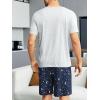 imageSOLY HUX Mens Graphic Pajama Set Short Sleeve Tee and Shorts 2Pcs PJ Set LoungewearGrey and Blue Multi
