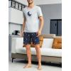 imageSOLY HUX Mens Graphic Pajama Set Short Sleeve Tee and Shorts 2Pcs PJ Set LoungewearGrey and Blue Multi