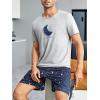 imageSOLY HUX Mens Graphic Pajama Set Short Sleeve Tee and Shorts 2Pcs PJ Set LoungewearGrey and Blue Multi