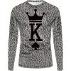 imageSOLY HUX Mens Letter Print Long Sleeve T Shirt Round Neck Casual Graphic Tees TopsBlack and White Letter