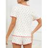 imageSOLY HUX Pajama Set for Women 2 Piece Lounge Sets Cute Print Short Sleeve Tee and Shorts Soft Pj SleepwearBeige Cherry