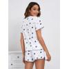 imageSOLY HUX Pajama Set for Women Cute Print Short Sleeve Tee and Shorts Lounge SleepwearBlue and White Floral Print