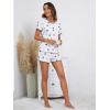 imageSOLY HUX Pajama Set for Women Cute Print Short Sleeve Tee and Shorts Lounge SleepwearBlue and White Floral Print