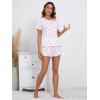imageSOLY HUX Pajama Set for Women Cute Print Short Sleeve Tee and Shorts Lounge SleepwearWhite Printed