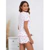 imageSOLY HUX Pajama Set for Women Cute Print Short Sleeve Tee and Shorts Lounge SleepwearWhite Printed