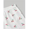 imageSOLY HUX Pajama Sets for Women 2 Piece Lace Trim Cherry Print Sleepwear Cami Top and Shorts LoungewearWhite Cherry
