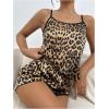 imageSOLY HUX Pajama Sets for Women 2 Piece Leopard Print Satin Sleepwear Cami Top and Shorts LoungewearYellow Leopard