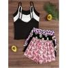 imageSOLY HUX Pajama Sets for Women 6 Piece Cute Graphic Print Sleepwear Cami Top and Shorts LoungewearMulticoloured