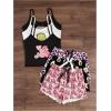 imageSOLY HUX Pajama Sets for Women 6 Piece Cute Graphic Print Sleepwear Cami Top and Shorts LoungewearMulticoloured