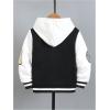 imageSOLY HUX Toddler Boys Varsity Jacket Letter Graphic Color Block Collar Long Sleeve Baseball Jacket StreetwearBlack Letter