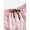 imageSOLY HUX Womens 2 Piece Satin Pajama Sets Cute Striped V Neck Crop Top and Drawstring Shorts SleepwearLight Pink Striped