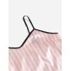 imageSOLY HUX Womens 2 Piece Satin Pajama Sets Cute Striped V Neck Crop Top and Drawstring Shorts SleepwearLight Pink Striped