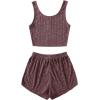 imageSOLY HUX Womens Button Front Ribbed Knit Tank Top and Shorts Pajama Set Sleepwear Lounge SetsMauve Purple