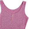 imageSOLY HUX Womens Button Front Ribbed Knit Tank Top and Shorts Pajama Set Sleepwear Lounge SetsPlain Pink