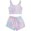 imageSOLY HUX Womens Button Front Ribbed Knit Tank Top and Shorts Pajama Set Sleepwear Lounge SetsPurple Tie Dye