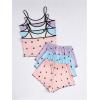 imageSOLY HUX Womens Cami Pajamas 3 Sets Heart Print Sleeveless Crop Top and Shorts Loungewear Summer SleepwearPink Blue Purple