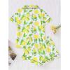imageSOLY HUX Womens Cute Print Pajama Set Short Sleeve Sleepwear Button Down Shirt and Shorts LoungewearWhite Lemon
