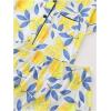 imageSOLY HUX Womens Cute Print Pajama Set Short Sleeve Sleepwear Button Down Shirt and Shorts LoungewearWhite Lemon Print