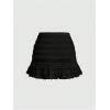 imageSOLY HUX Womens Lace Ruffle Mini Skirt Y2k Ruched Drawstring Summer Going Out SkirtsPlain Black