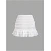 imageSOLY HUX Womens Lace Ruffle Mini Skirt Y2k Ruched Drawstring Summer Going Out SkirtsPlain White
