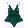 imageSOLY HUX Womens Lace Teddy Lingerie Spaghetti Strap Bodysuit Babydoll SleepwearPure Green